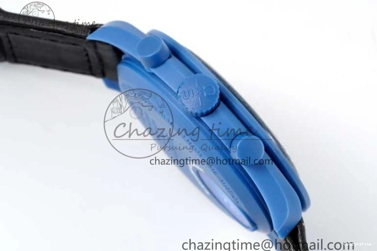 0206 ZipUp Speedmaster Misson To Neptune 1:1 Best Edition Blue Dial On Nylon Strap Quartz 7854